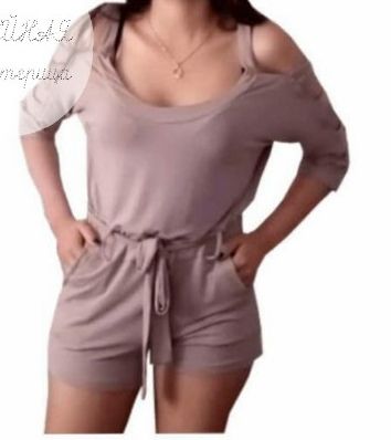 Женский трикотажный комбинезон шортами Размеры выкройки: XS,S,M,L,XL