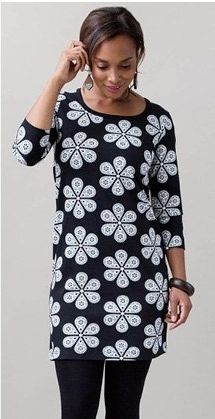 Женское трикотажное платье-туника Размеры выкройки: XS-XL
